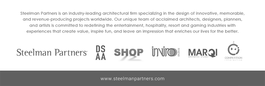 Steelman Partners is an industry leading architectural firm specializing in the design of innovative, memorable, and revenue-producing projects worldwide.